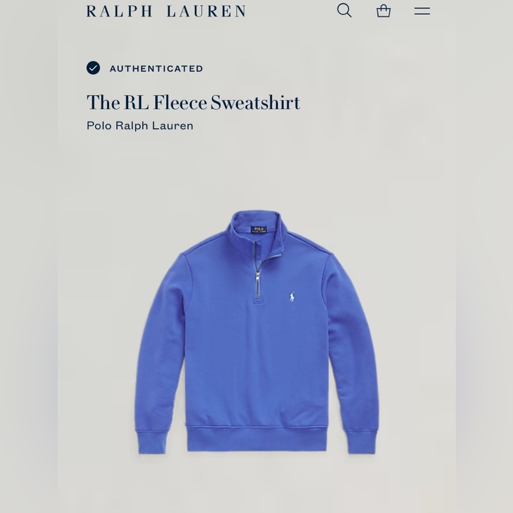 Polo Ralph Lauren Quarter Zip Fleece Sweatshirt